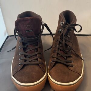 UGG Men's Dark Brown suede High-Top Sneakers size 7.5